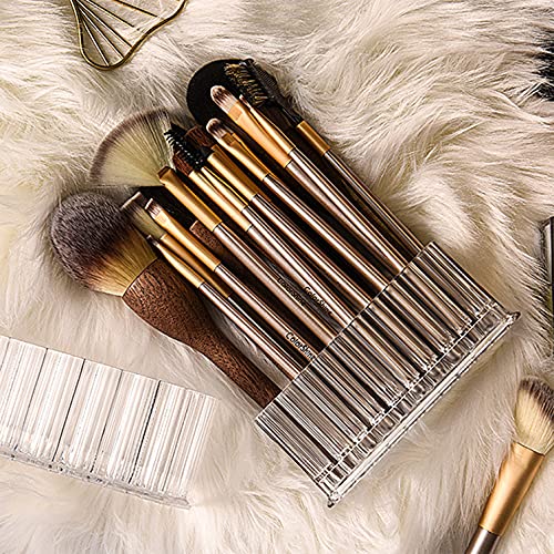 Acrylic Makeup Brush Holder Organizer, Clear Brushes Beauty Organizers and Cosmetic Display Storage Box for Vanity Desktop Bathroom Countertop