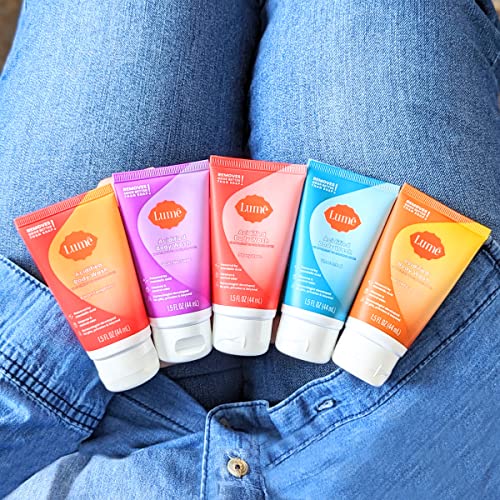 Lume Acidified Body Wash 5 Pack Minis - 24 Hour Odor Control - Moisturizing - Formulated Without SLS & Parabens - 2 ounce Tubes (Clean Tangerine, Lavender Sage, Peony Rose, Toasted Coconut, Unscented)