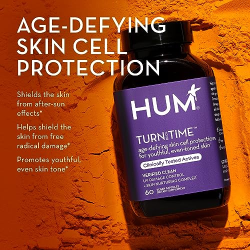 HUM Turn Back Time - Supplement for Youthful Skin with Tumeric, Green Tea Polyphenols & Lutein - Skin Anti Aging Capsules for Even Tone (60 Vegan Capsules)…