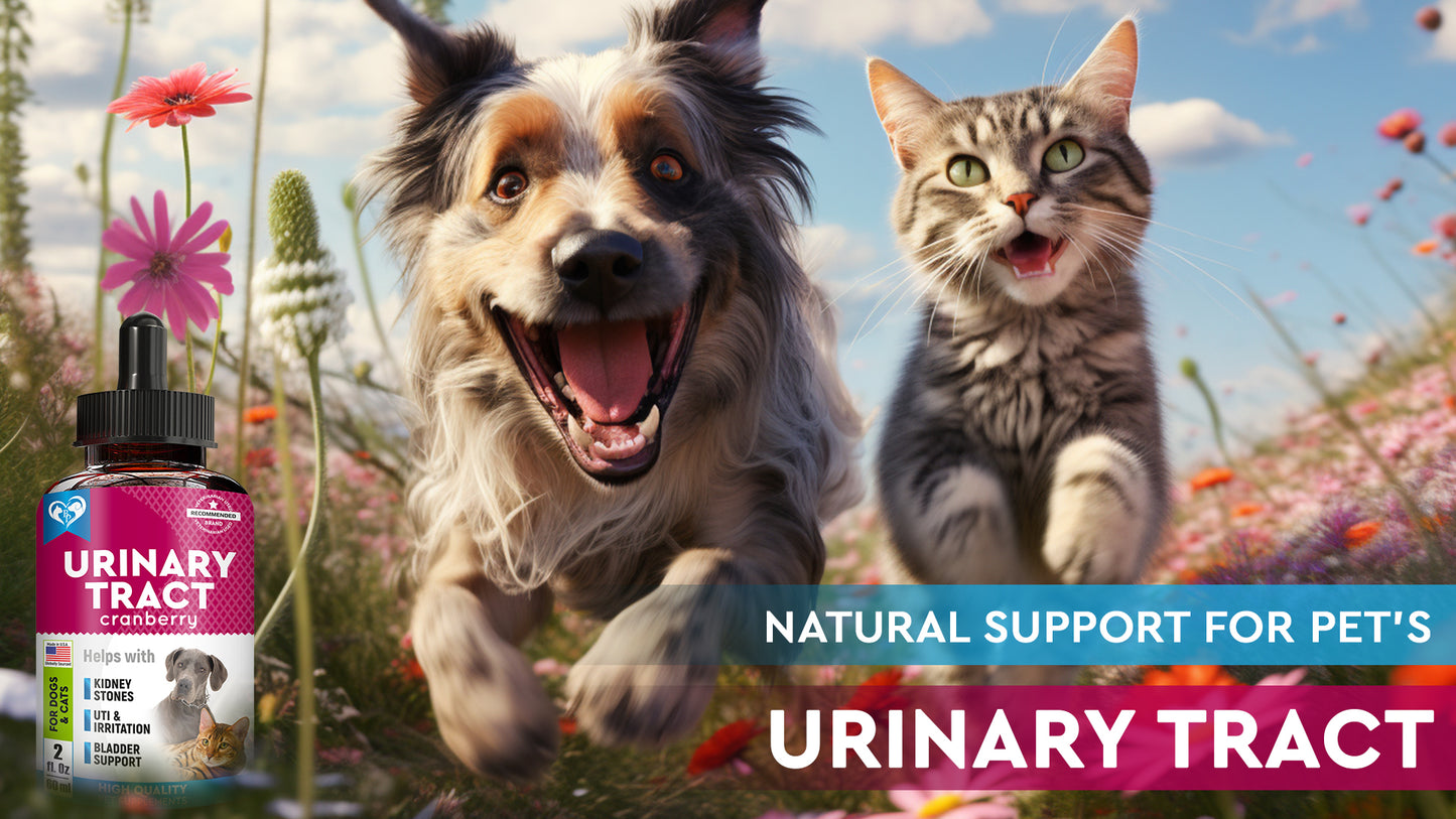 Cat & Dog Urinary Tract Infection Treatment & Natural UTI Medicine Cranberry-Kidney+Bladder Support Supplement - Best Prevention Incontinence, Bladder Stones - Pet Renal Health & UTI Care Drops