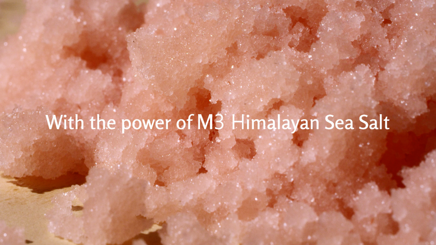 Himalayan Salt Scrub Face Foot & Body Exfoliator Infused with Collagen and Stem Cell Natural Exfoliating Salt Body Scrub for Toning Cellulite Skin Care by M3 Naturals